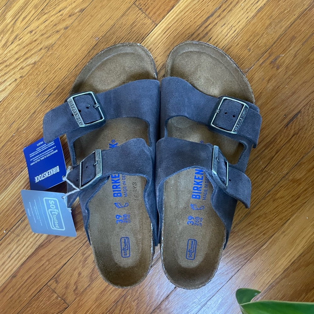 NEW IN BOX Velvet Gray Arizona Soft Footbed Birkenstock size 39